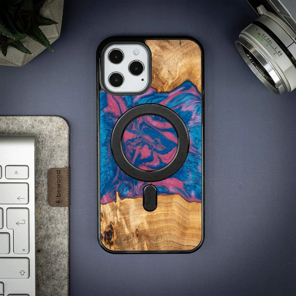 Holzhülle für iPhone 12 Pro Max, Bewood Unique Neons Vegas für MagSafe - Image 3