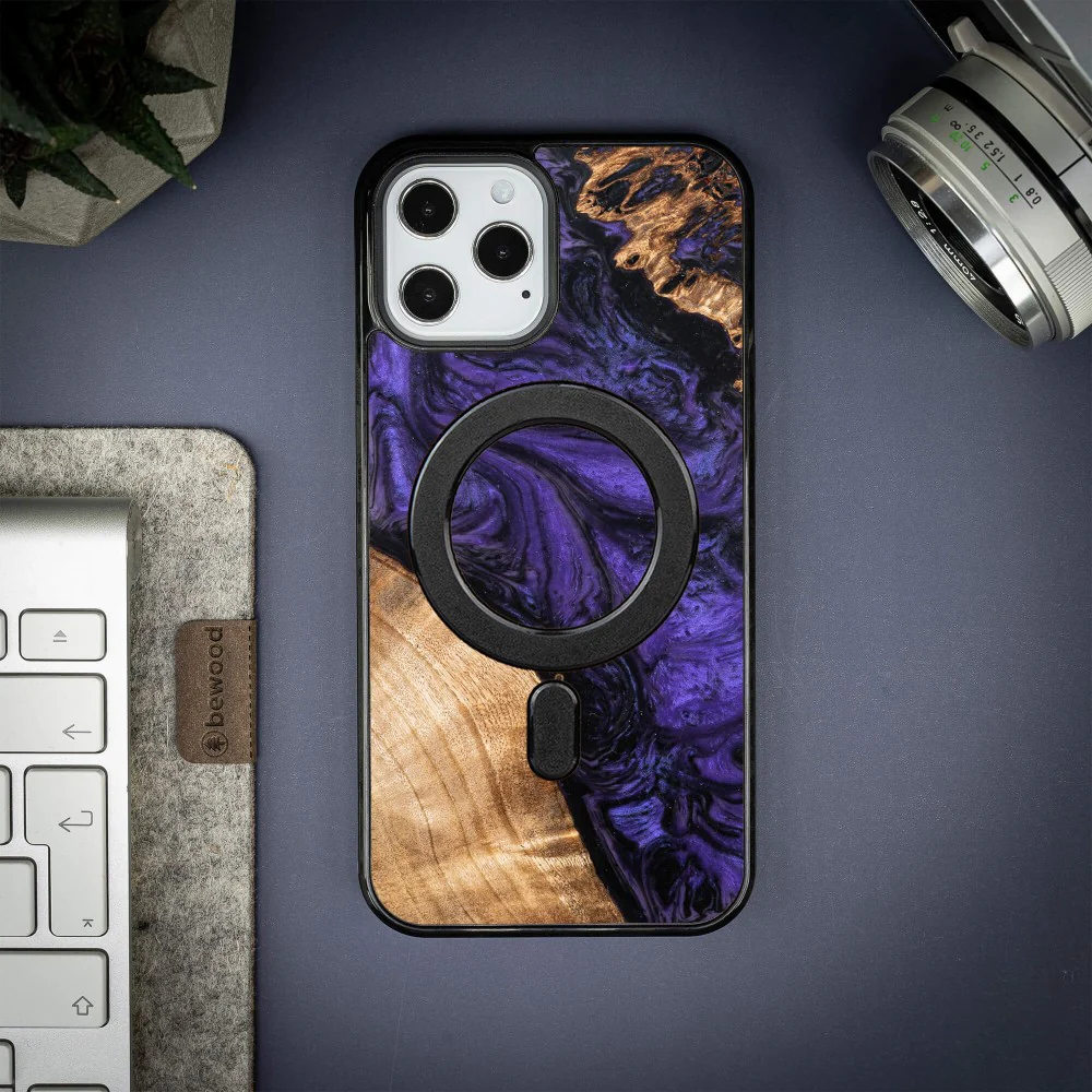 Holzhülle für iPhone 12 Pro Max, Bewood Unique Violet für MagSafe - Image 3