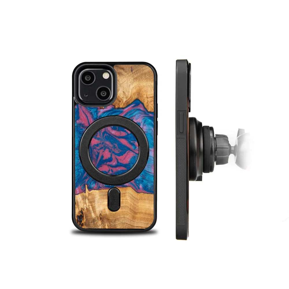 Holzhülle für iPhone 13 Mini, Bewood Unique Neons Vegas für MagSafe - Image 2