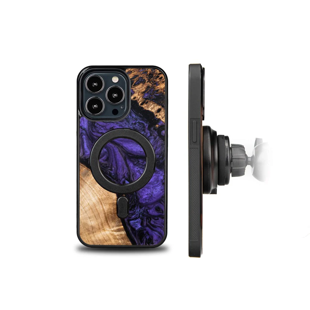 Holzhülle für iPhone 13 Pro, Bewood Unique Violet für MagSafe - Image 2