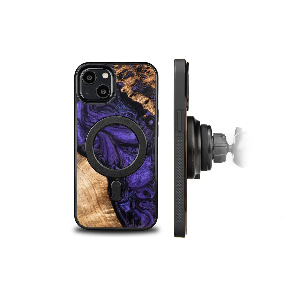 Holzhülle für iPhone 13, Bewood Unique Violet für MagSafe - Image 2