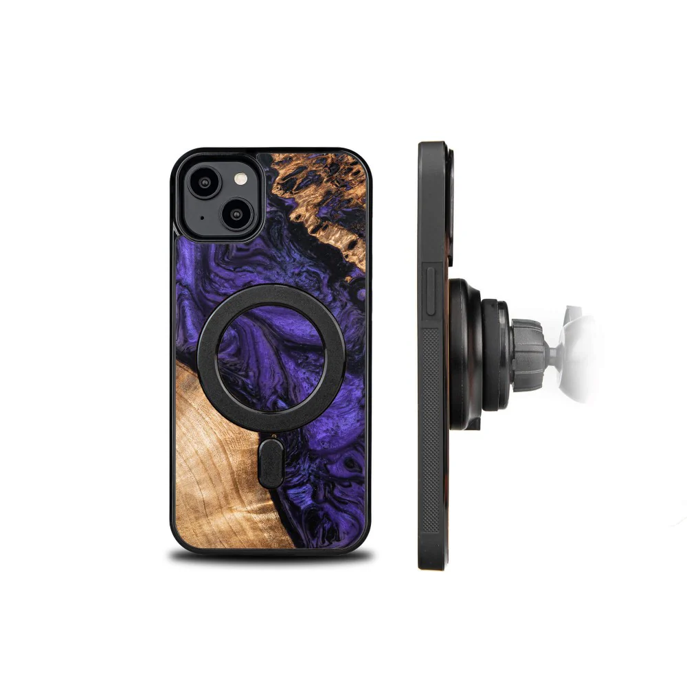 Holzhülle für iPhone 14 Plus, Bewood Unique Violet für MagSafe - Image 2