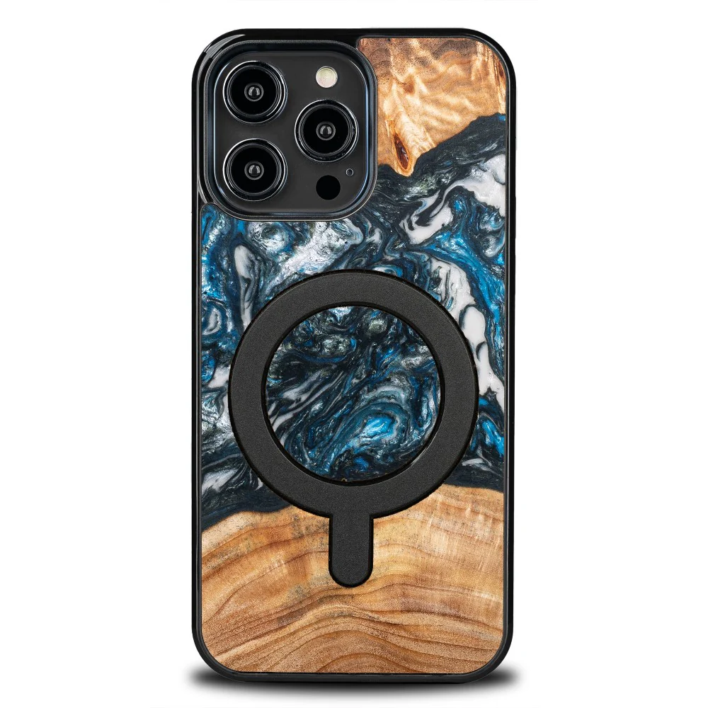 Holzhülle für iPhone 14 Pro Max, Bewood Unique Planets Erde für MagSafe - Image 3