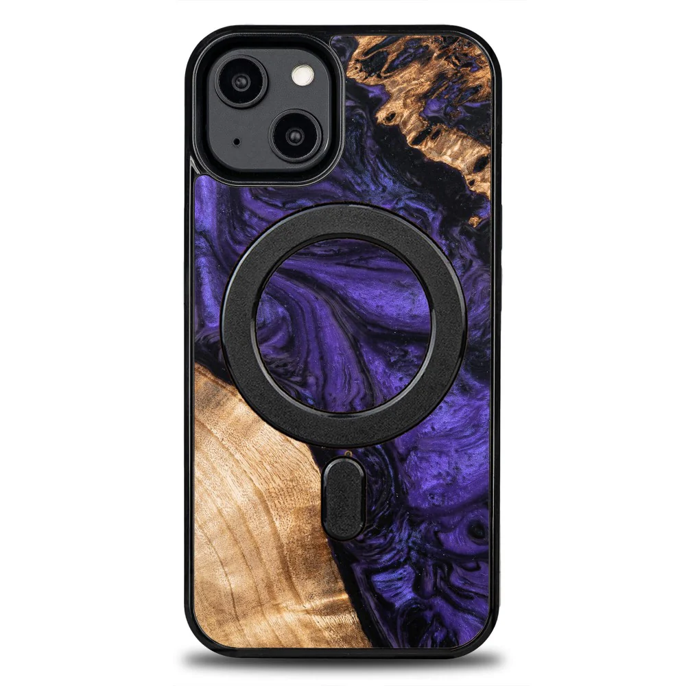 Holzhülle für iPhone 14, Bewood Unique Violet für MagSafe
