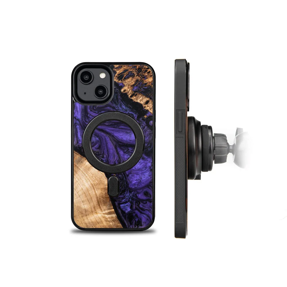 Holzhülle für iPhone 14, Bewood Unique Violet für MagSafe - Image 2