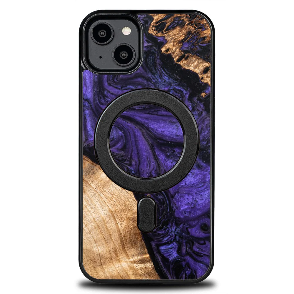 Holzhülle für iPhone 15 Plus, Bewood Unique Violet für MagSafe