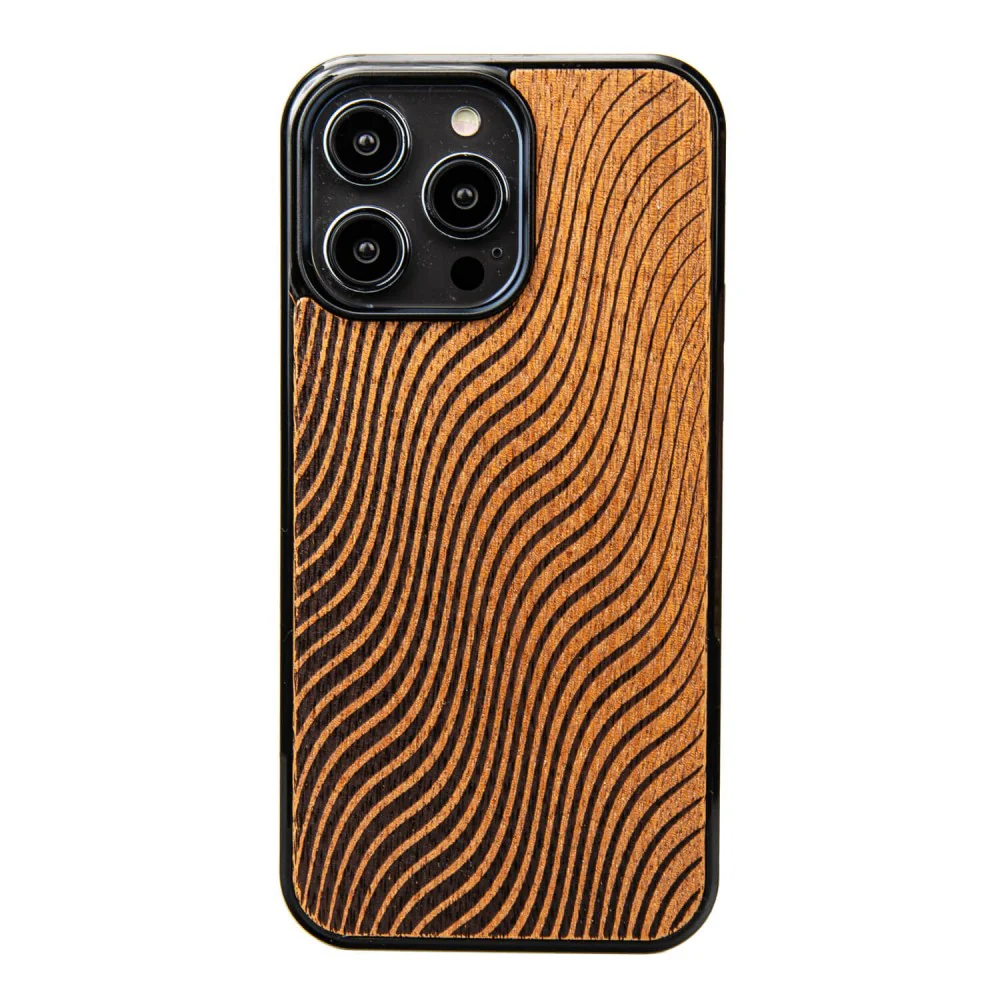 Holzhülle für iPhone 15 Pro Max, Bewood Merbauwellen
