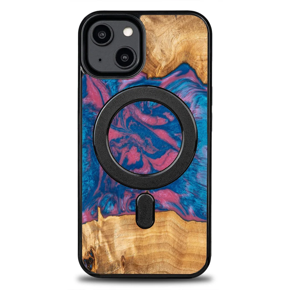 Holzhülle für iPhone 15, Bewood Unique Neons Vegas für MagSafe