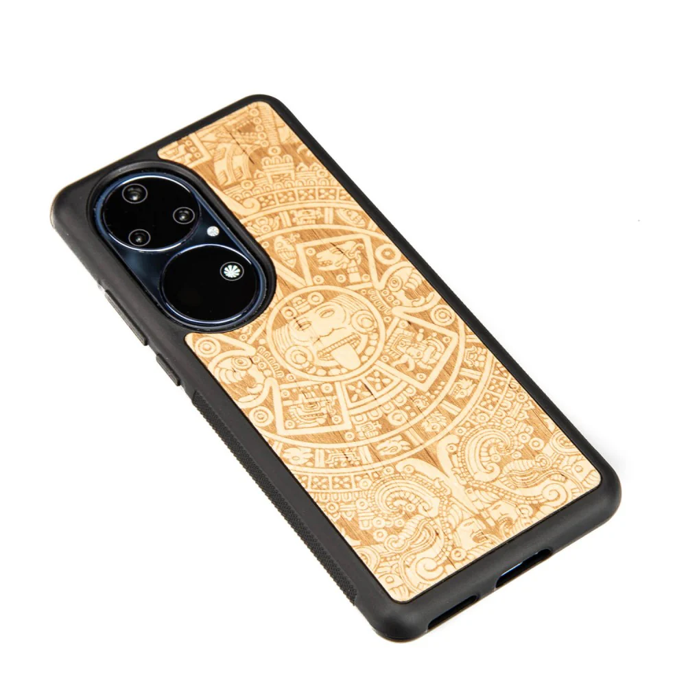 Holzhülle für Huawei P50 Pro, Bewood Aniegre Aztekischer Kalender - Image 3