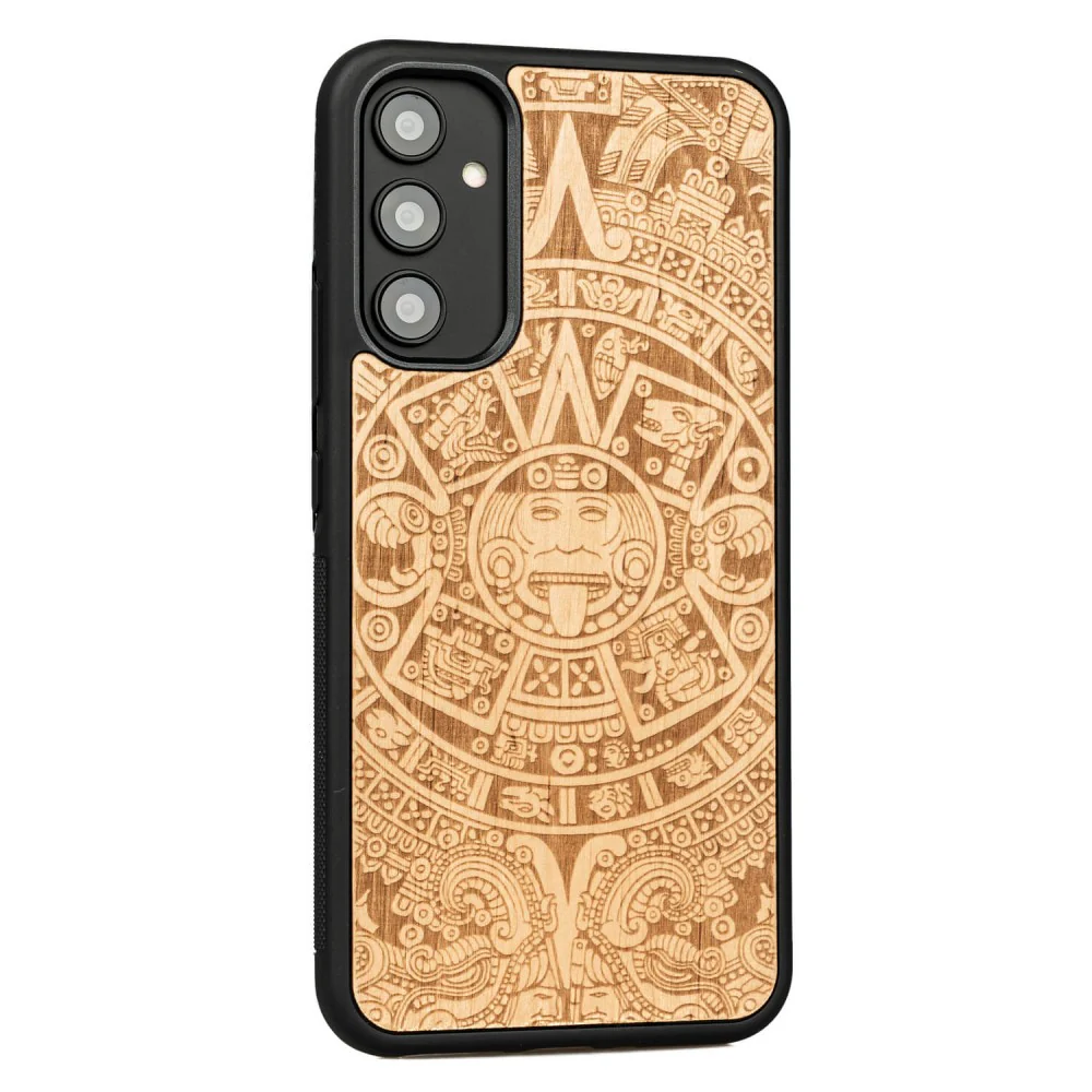 Holzhülle für Galaxy A34 5G, Bewood Aniegre Aztekischer Kalender - Image 2
