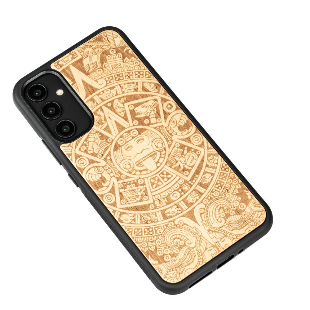 Holzhülle für Galaxy A34 5G, Bewood Aniegre Aztekischer Kalender - Image 3