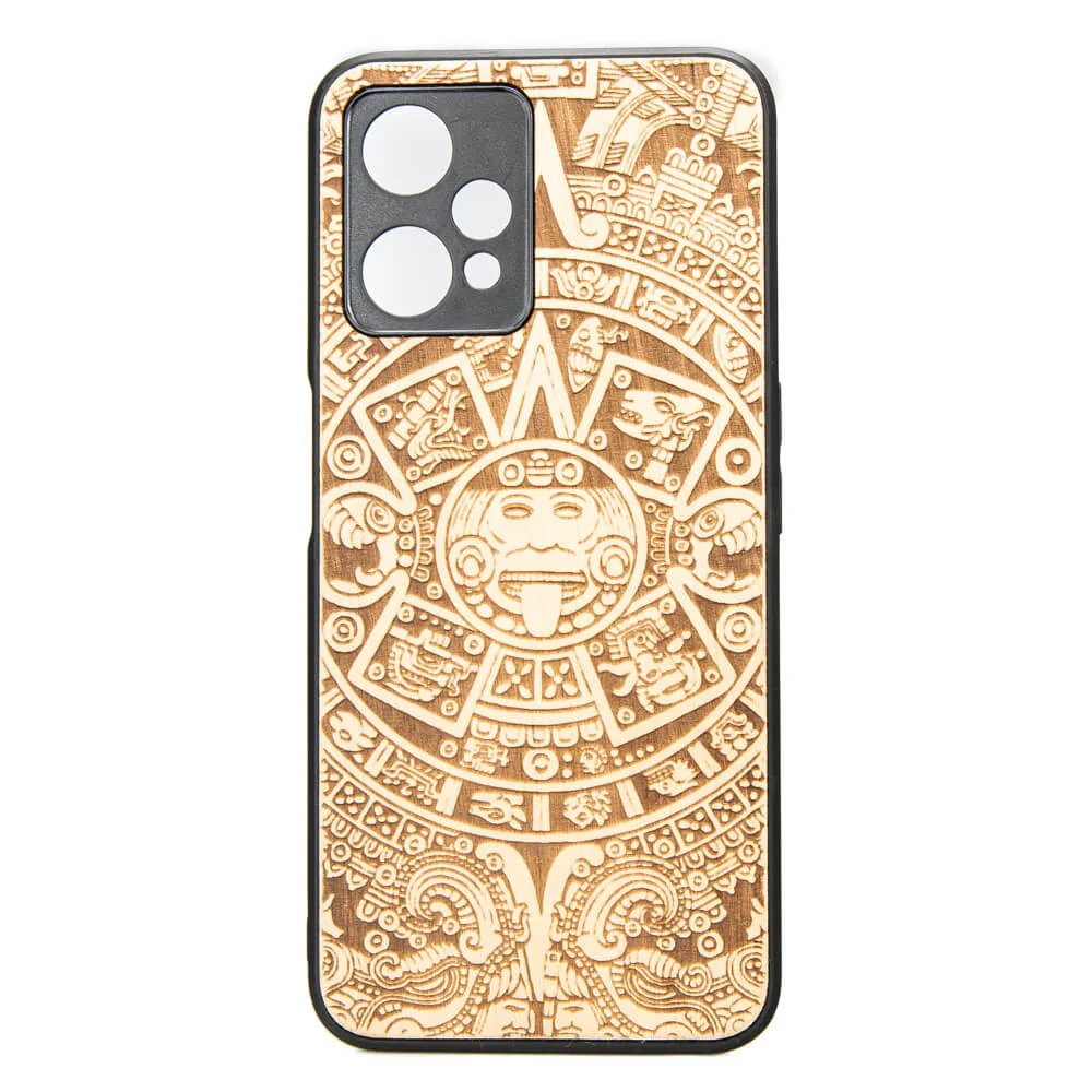 Holzhülle für Realme 9 Pro+, Bewood Aniegre Aztekischer Kalender