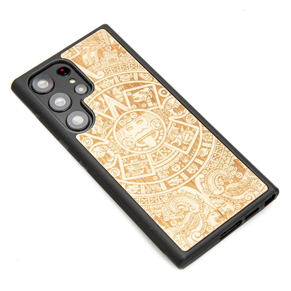 Holzhülle für Galaxy S23 Ultra, Bewood Aniegre Aztekischer Kalender - Image 3
