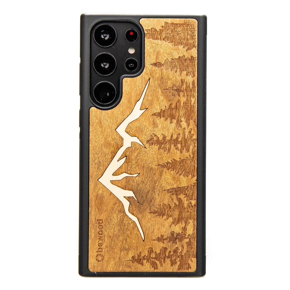 Holzhülle für Galaxy S23 Ultra, Bewood Imbuia-Gebirge
