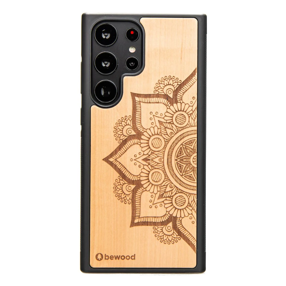 Holzhülle für Galaxy S23 Ultra, Bewood Apfelbaum Mandala