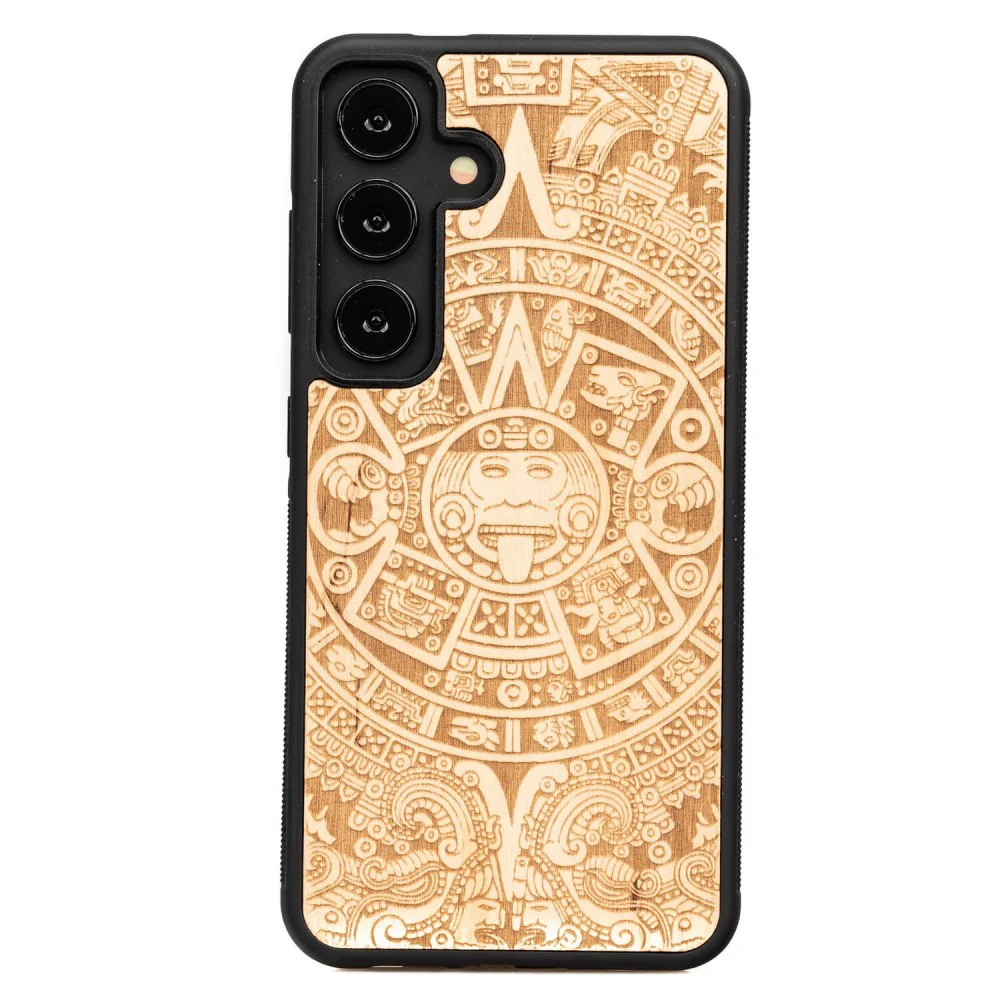 Holzhülle für Galaxy A55 5G, Bewood Aniegre Aztekischer Kalender