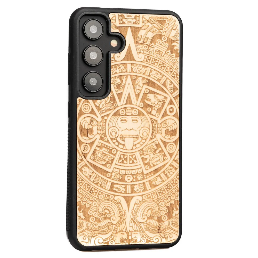 Holzhülle für Galaxy A55 5G, Bewood Aniegre Aztekischer Kalender - Image 2