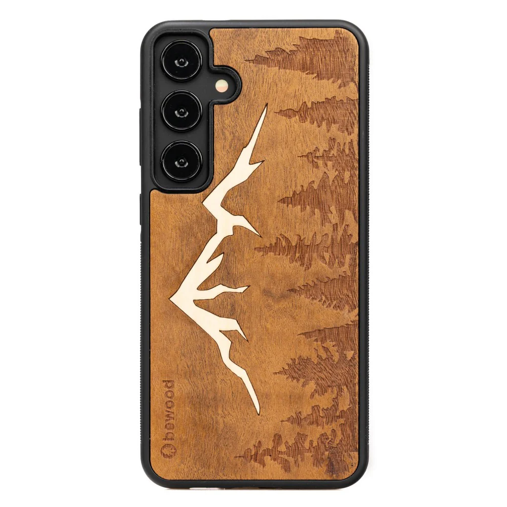 Holzhülle für Galaxy S24 Plus, Bewood Imbuia-Gebirge