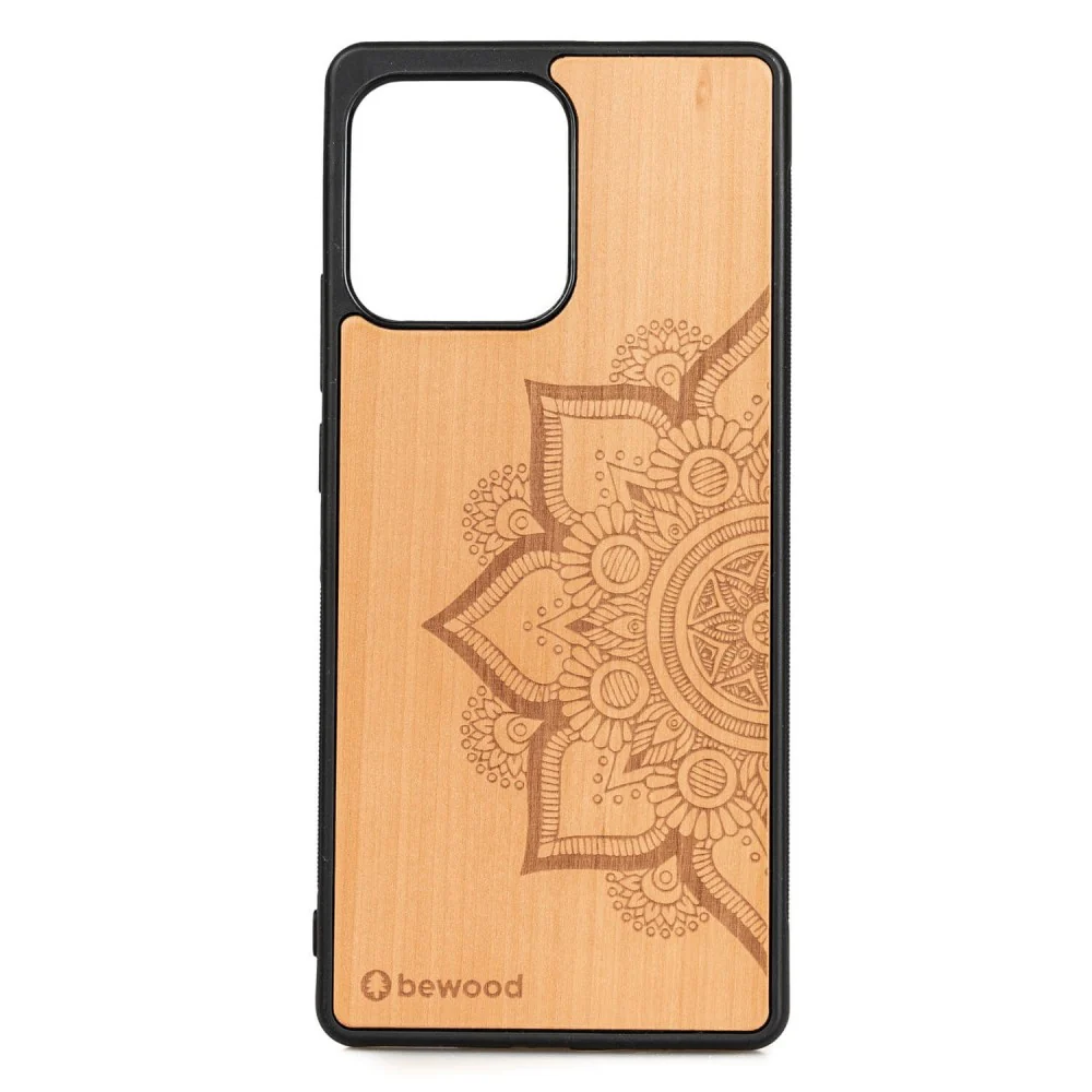 Holzhülle für Motorola Edge 40, Bewood Apfelbaum Mandala