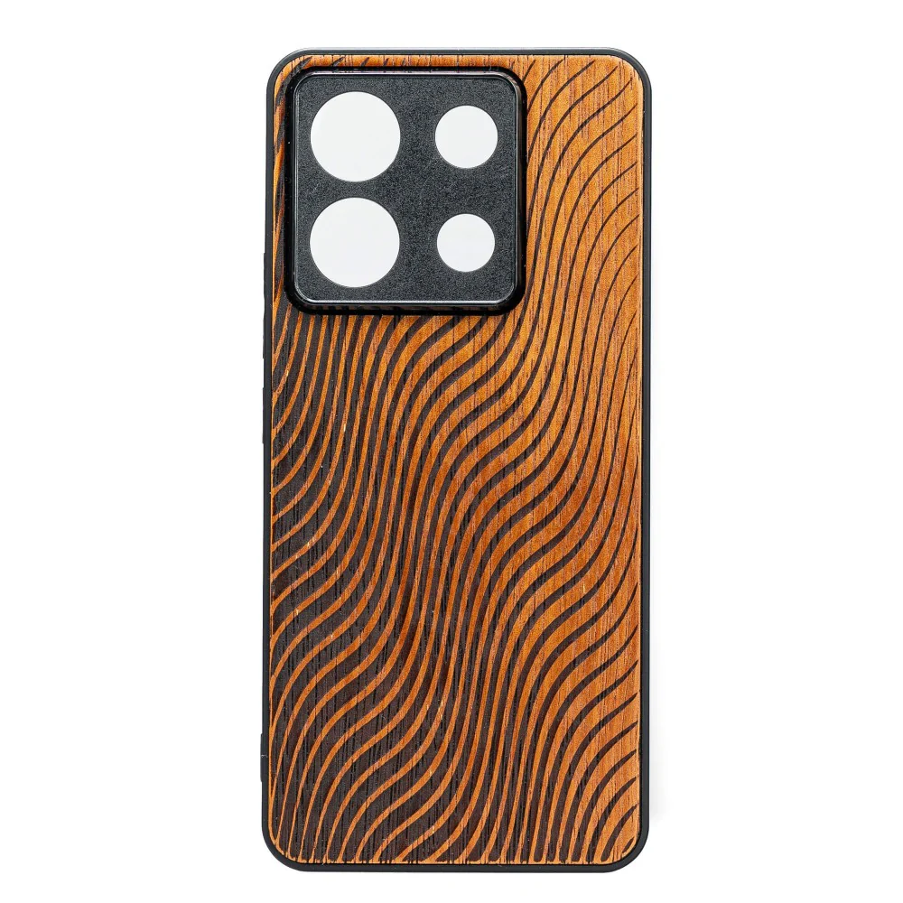 Holzhülle für Xiaomi Redmi Note 13 Pro 5G, Bewood Merbauwellen