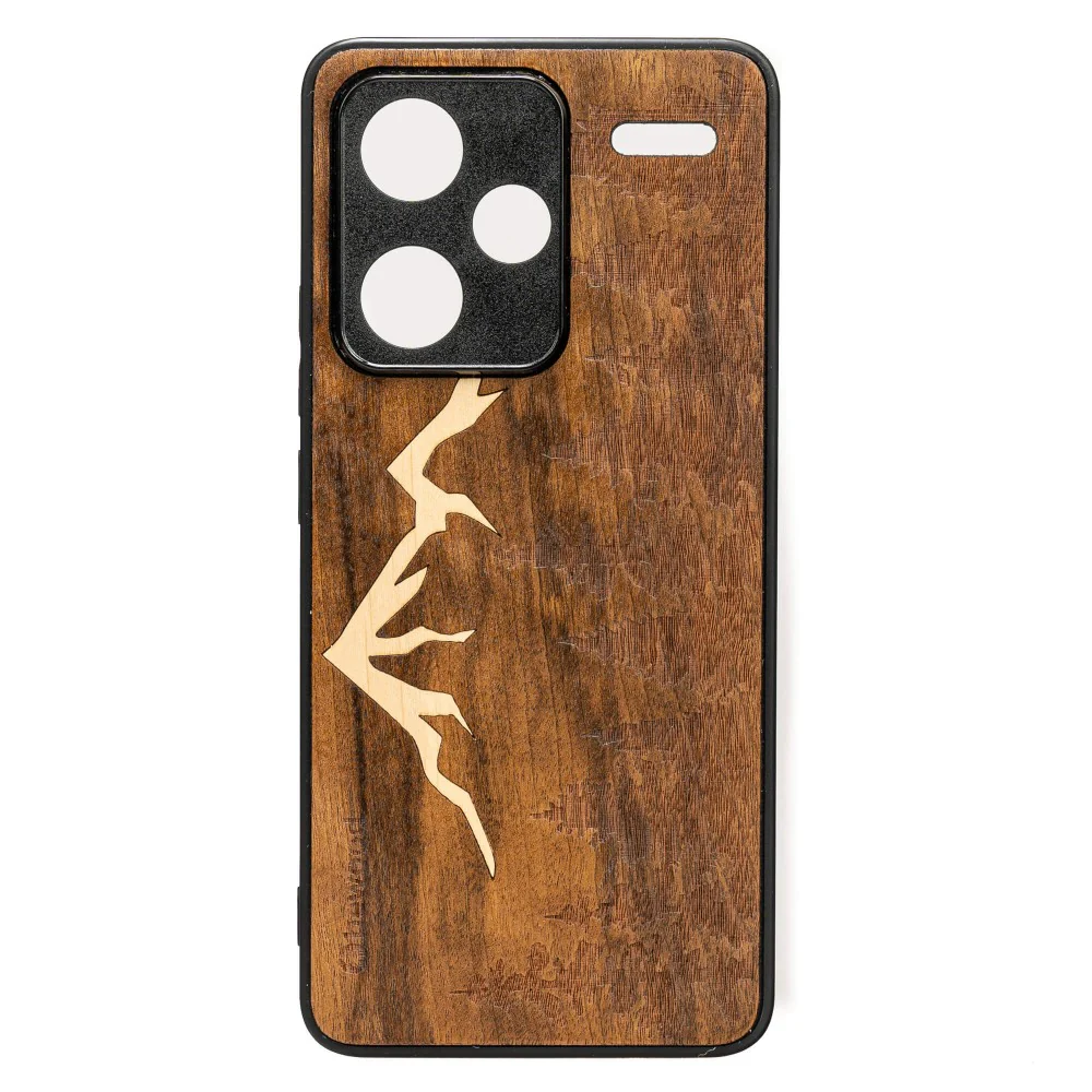 Holzhülle für Xiaomi Redmi Note 13 Pro+ 5G, Bewood Imbuia-Gebirge