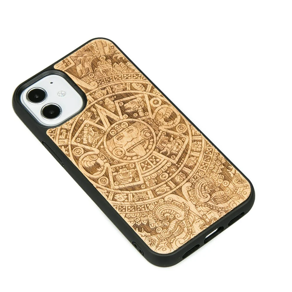 Holzhülle für iPhone 12 Mini, Bewood Aniegre Aztekischer Kalender - Image 2