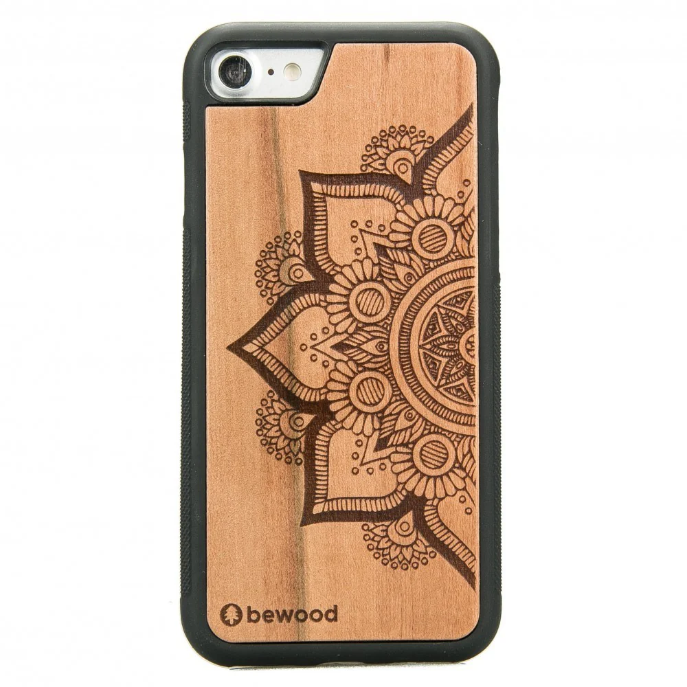 Holzhülle für iPhone SE 2020, Bewood Apfelbaum Mandala