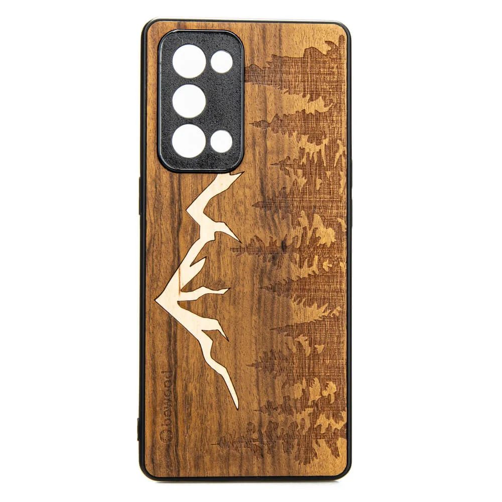 Holzhülle für Oppo Reno 6 Pro 5G, Bewood Imbuia-Gebirge