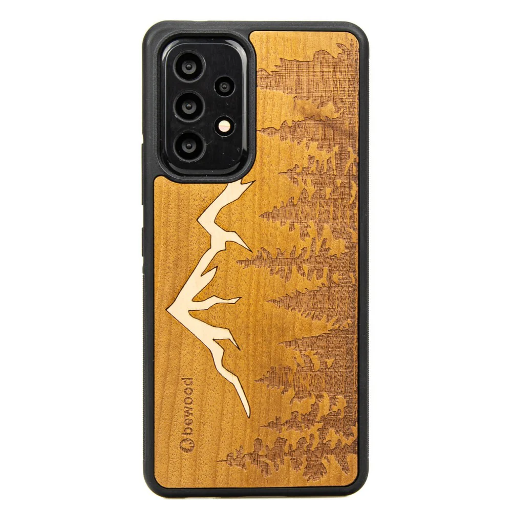 Holzhülle für Galaxy A13 4G, Bewood Imbuia-Gebirge