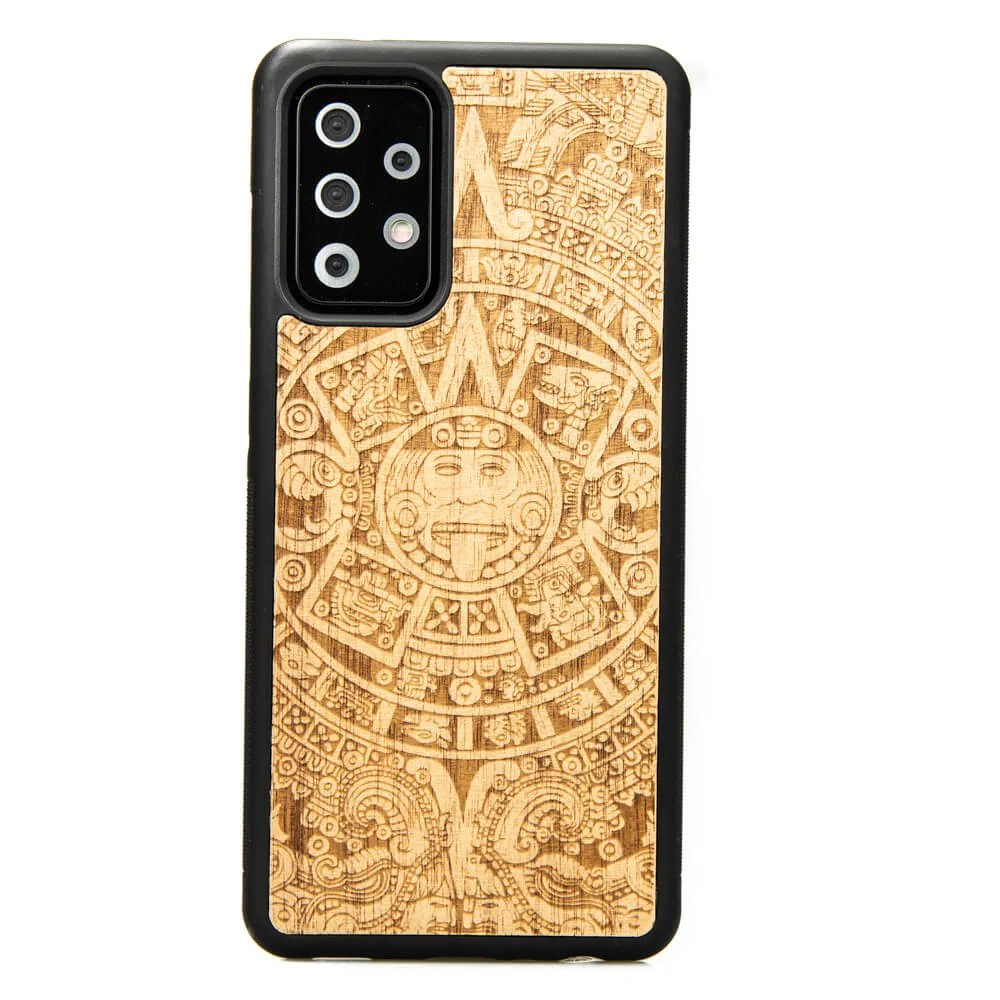 Holzhülle für Galaxy A72 5G, Bewood Aniegre Aztekischer Kalender