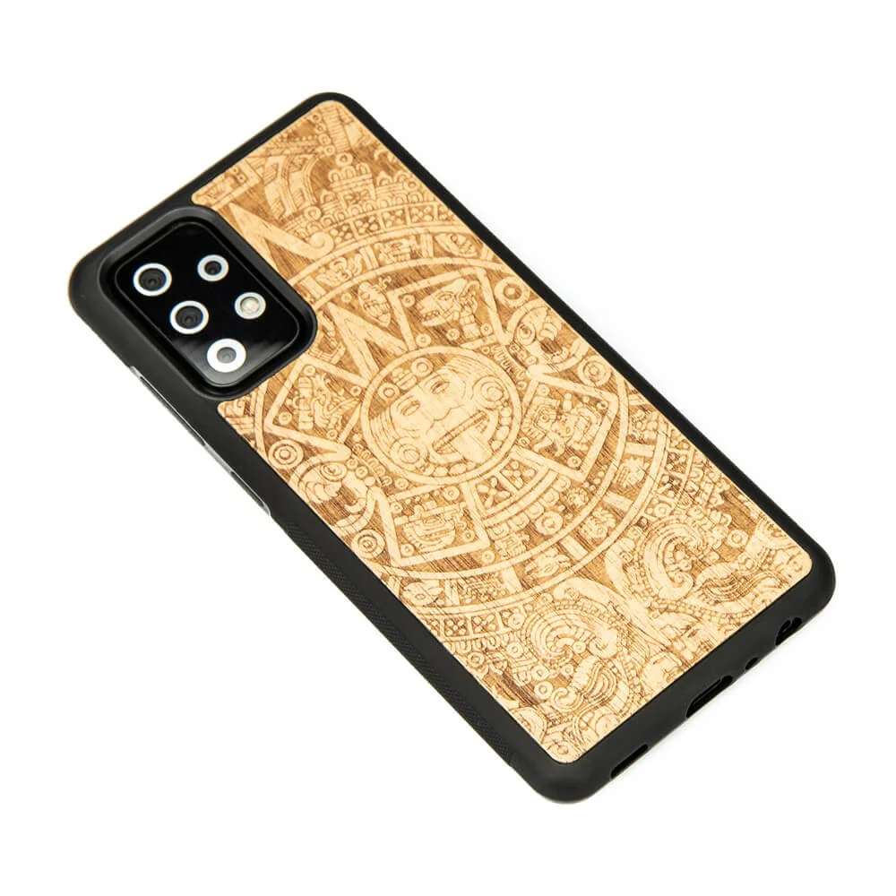 Holzhülle für Galaxy A72 5G, Bewood Aniegre Aztekischer Kalender - Image 2