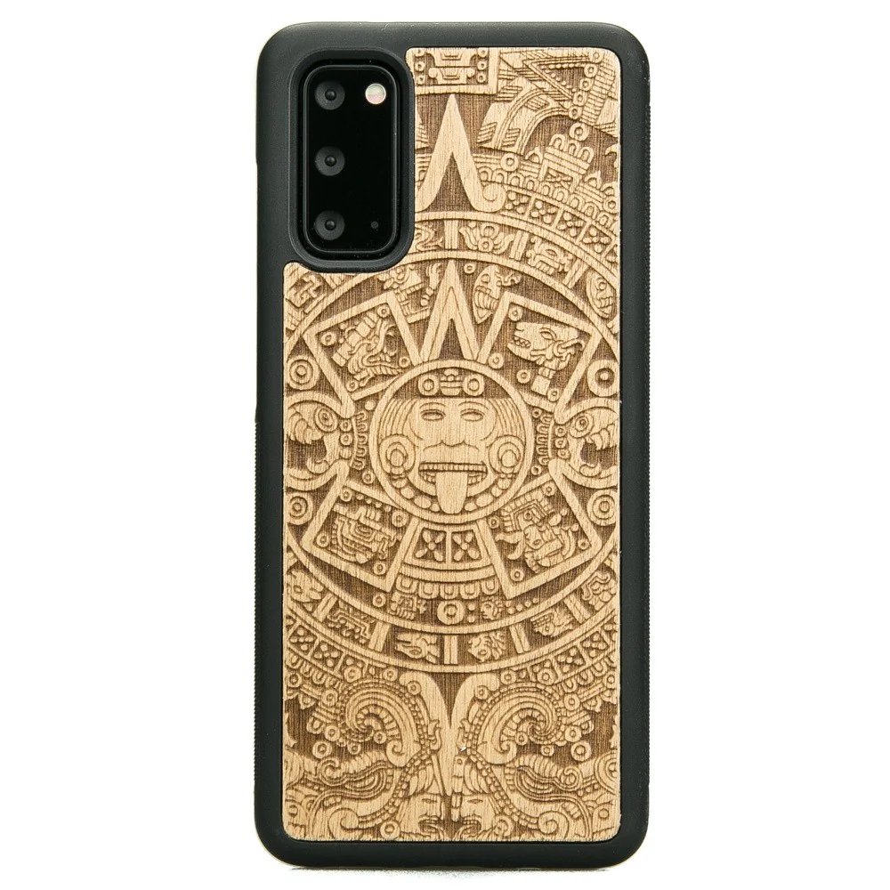Holzhülle für Galaxy S20, Bewood Aniegre Aztekischer Kalender