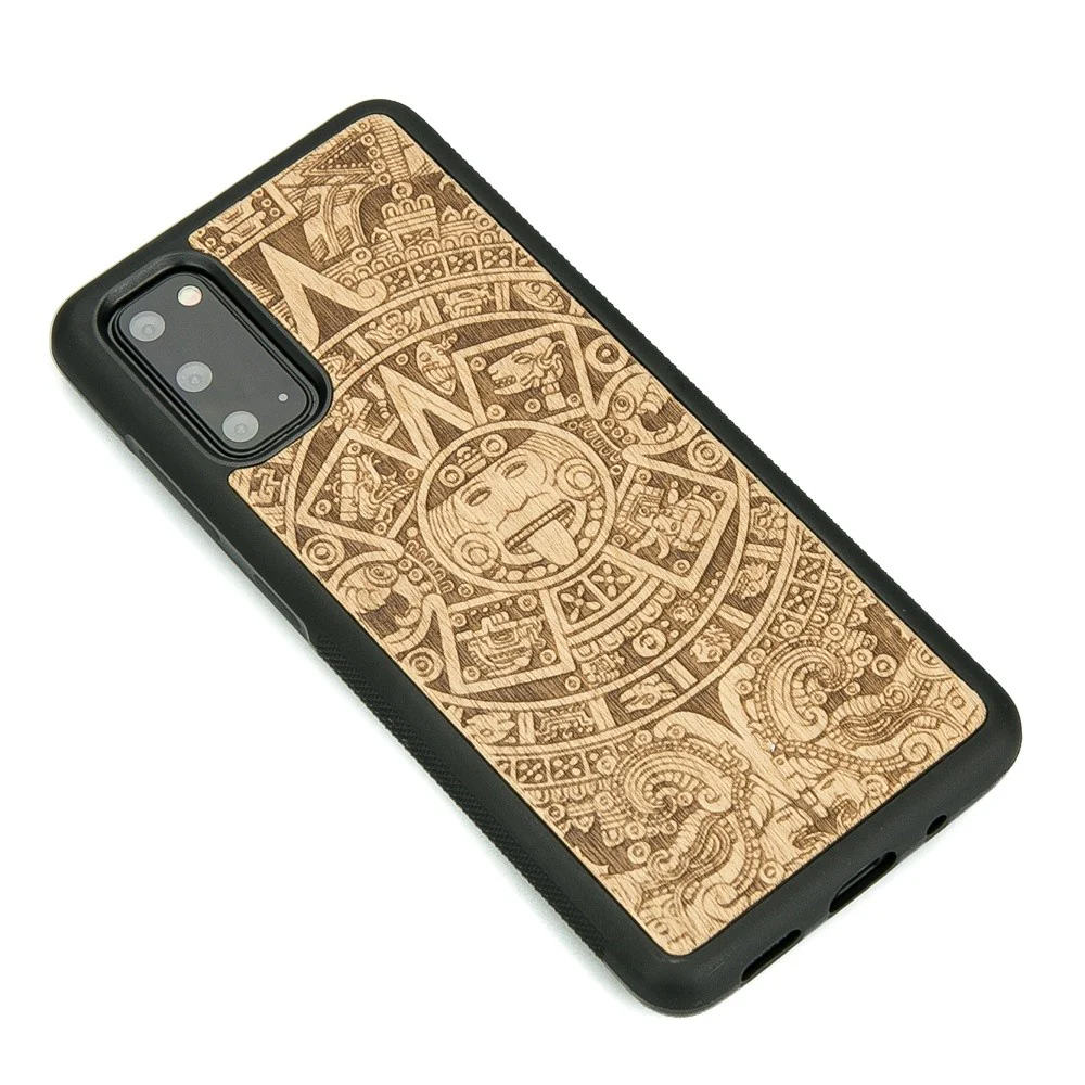 Holzhülle für Galaxy S20, Bewood Aniegre Aztekischer Kalender - Image 2
