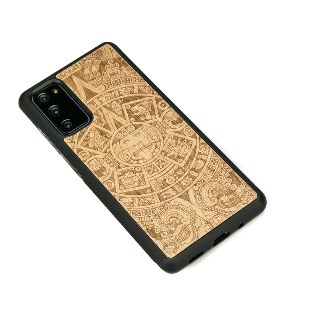 Holzhülle für Galaxy S20 FE, Bewood Aniegre Aztekischer Kalender - Image 2