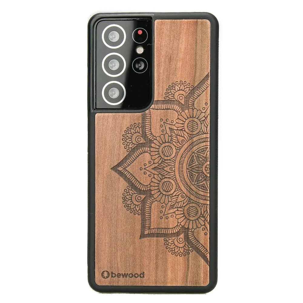 Holzhülle für Galaxy S21 Ultra, Bewood Apfelbaum Mandala