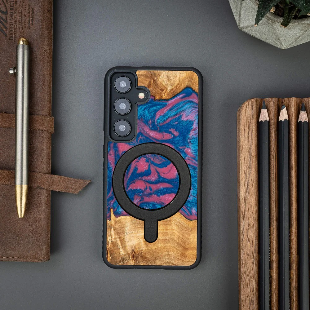 Holzhülle für Galaxy A55 5G, Bewood Unique Neons Vegas für MagSafe - Image 3