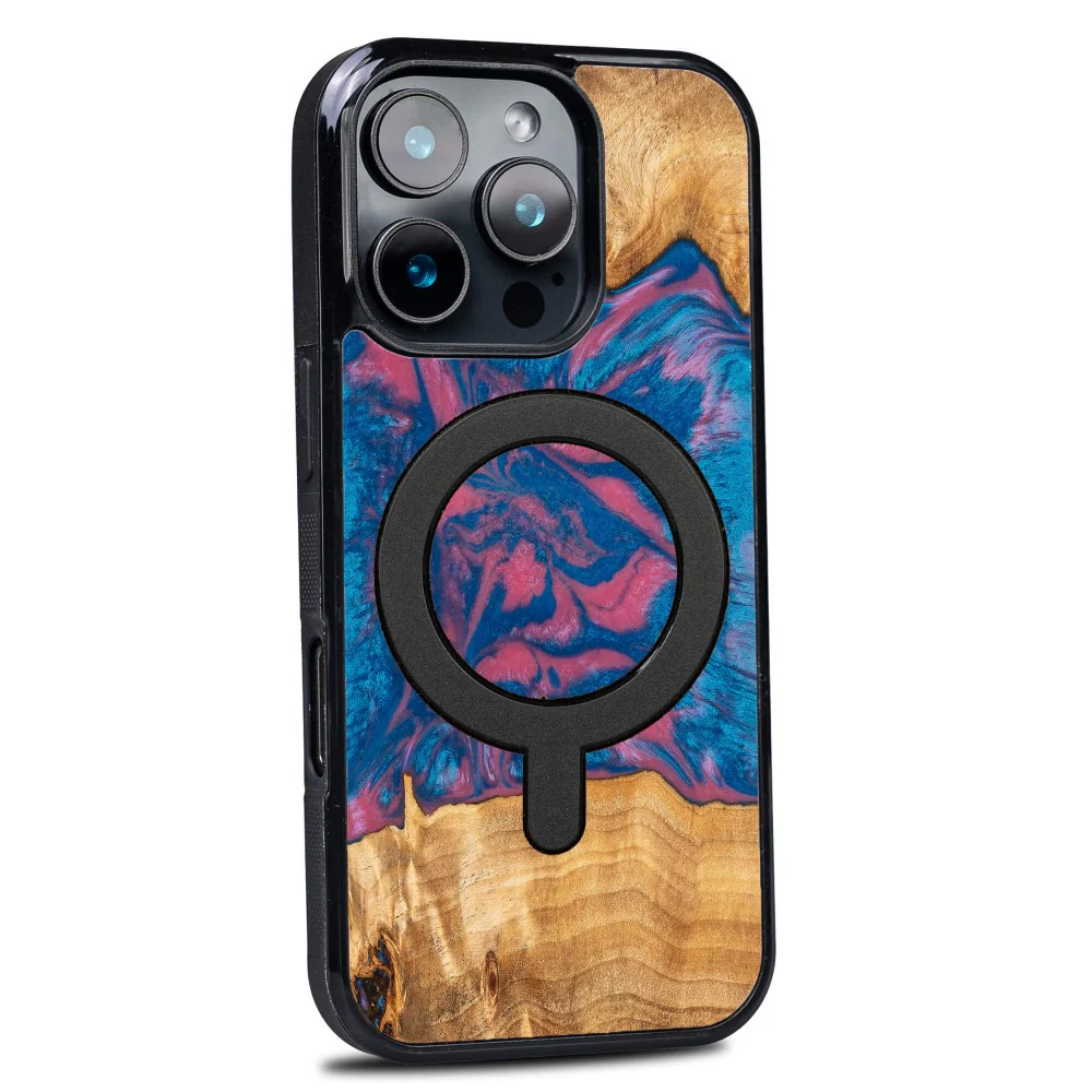 Holzhülle für iPhone 16 Pro, Bewood Unique Neons Vegas für MagSafe - Image 2