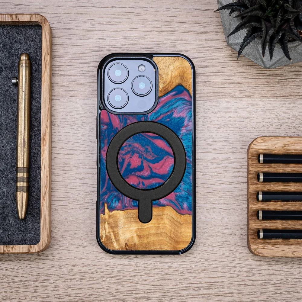 Holzhülle für iPhone 16 Pro, Bewood Unique Neons Vegas für MagSafe - Image 4