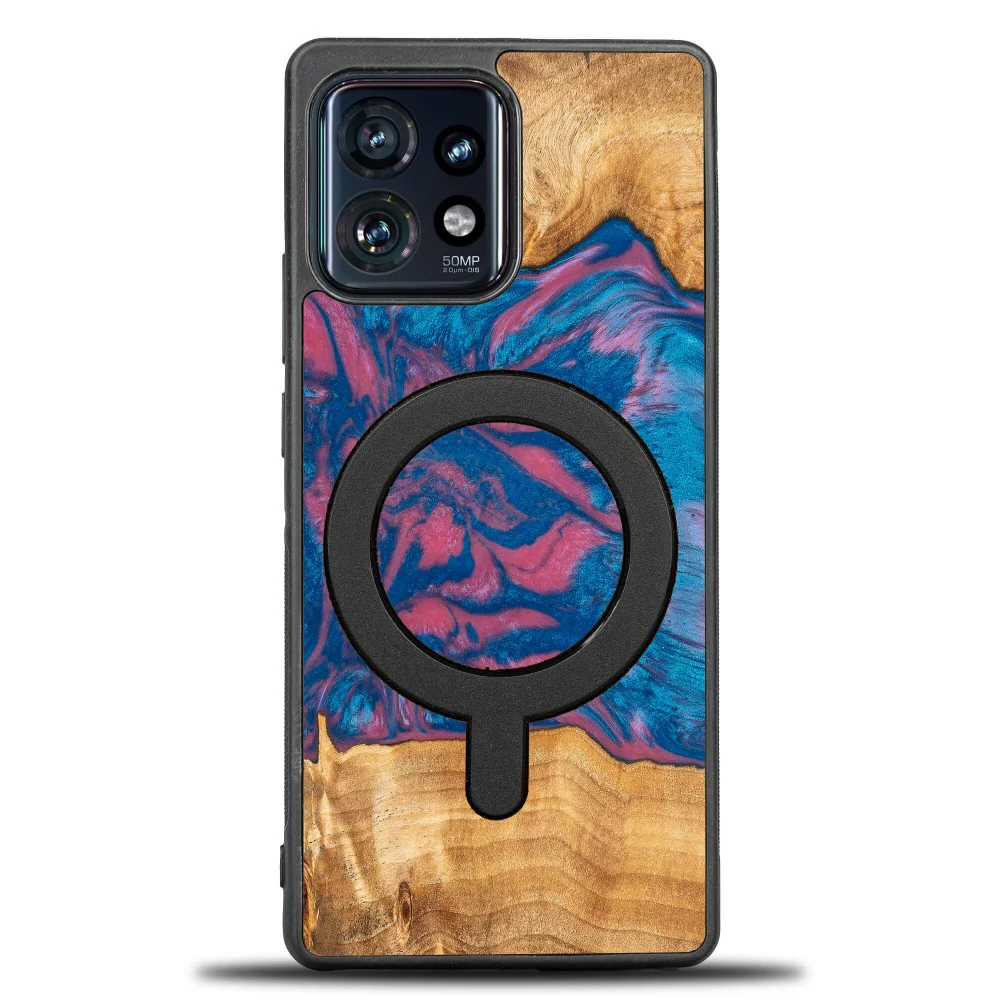 Holzhülle für Motorola Edge 40 Pro, Bewood Unique Neons Vegas für MagSafe