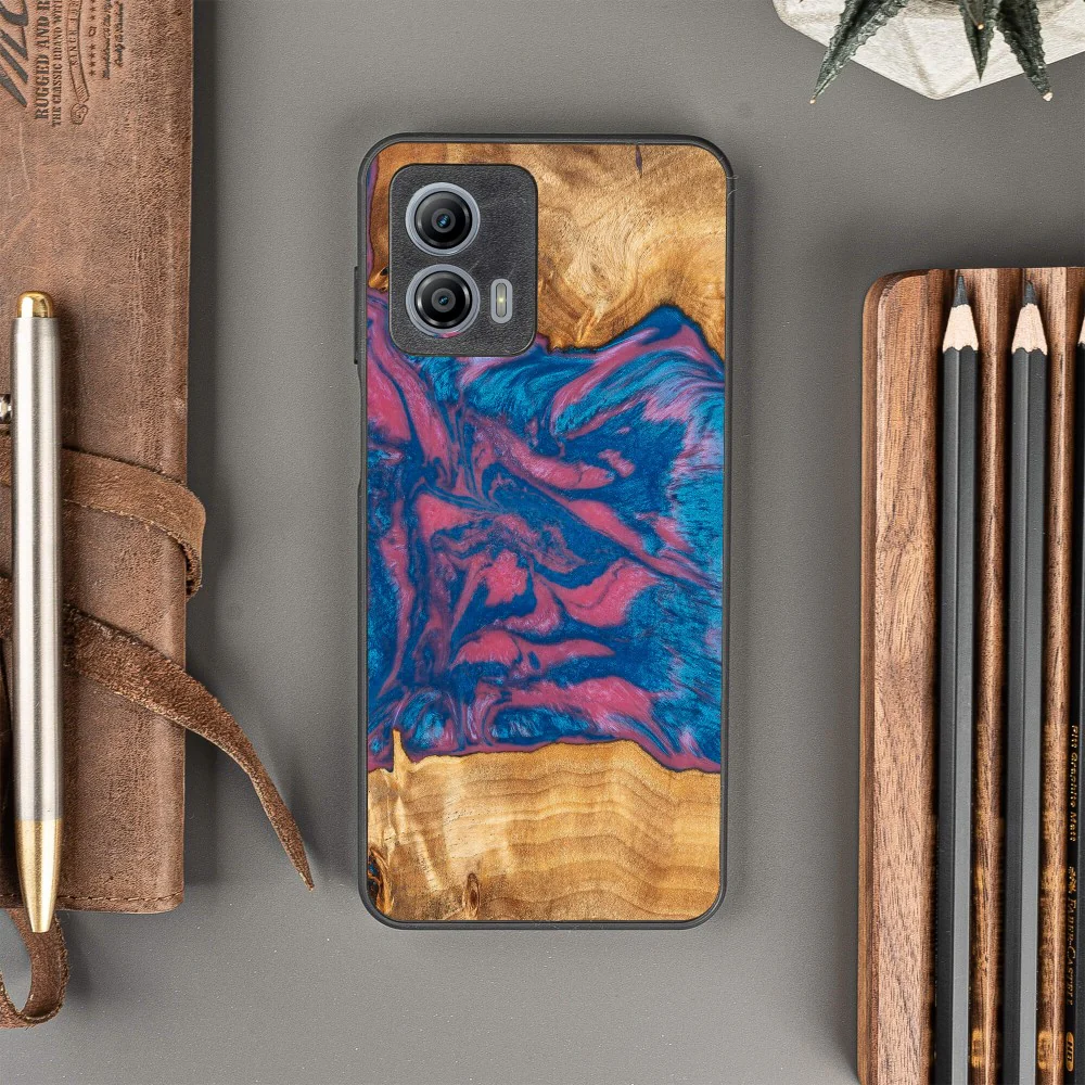 Holzhülle für Motorola Moto G53 5G, Bewood Unique Neons Vegas - Image 3