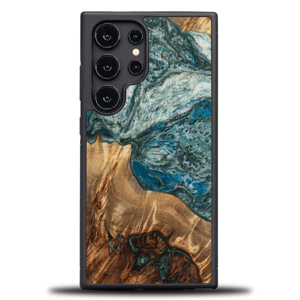 Holzhülle für Galaxy S24 Ultra, Bewood Unique Planets Erde - Image 3