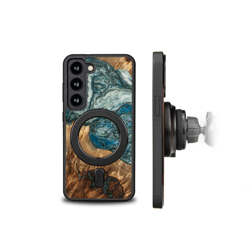 Holzhülle für Galaxy S23, Bewood Unique Planets Erde für MagSafe - Image 2