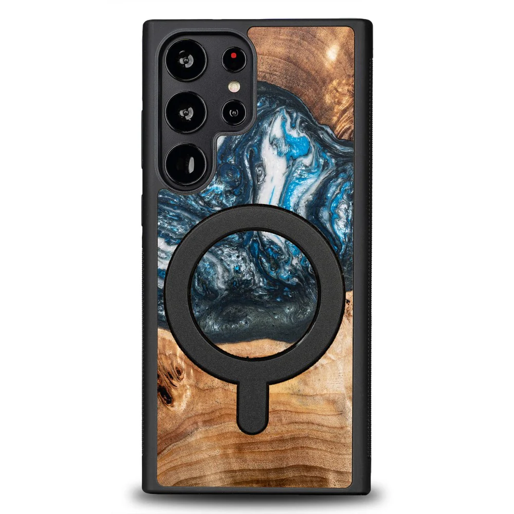 Holzhülle für Galaxy S23 Ultra, Bewood Unique Planets Erde für MagSafe
