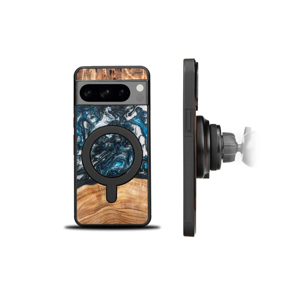 Holzhülle für Google Pixel 8 Pro, Bewood Unique Planets Erde für MagSafe - Image 2