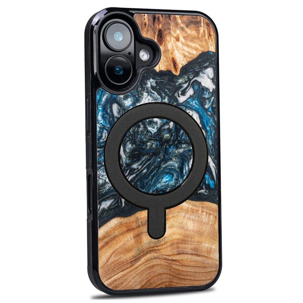 Holzhülle für iPhone 16, Bewood Unique Planets Erde für MagSafe - Image 2