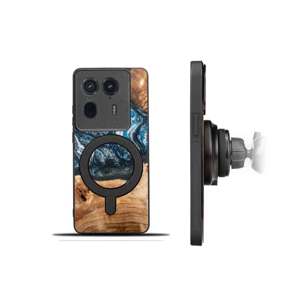 Holzhülle für Motorola Edge 50 Ultra, Bewood Unique Planets Erde für MagSafe - Image 2