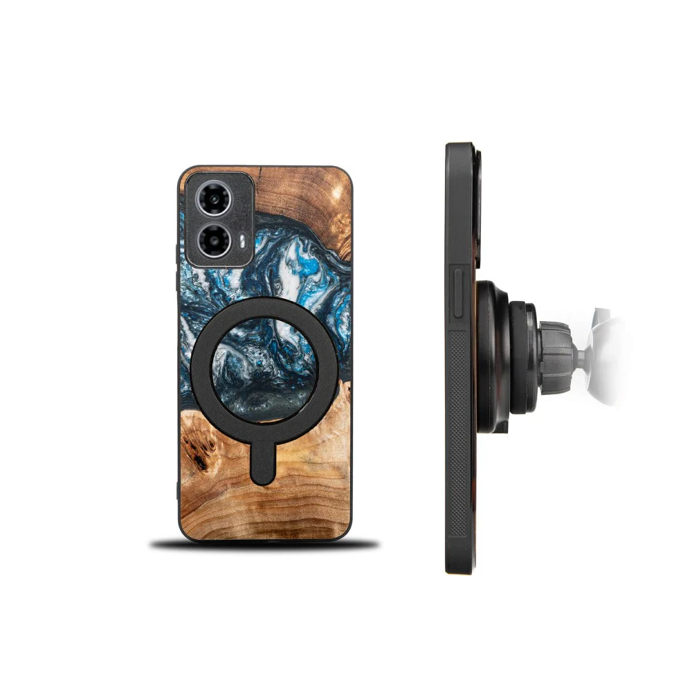 Holzhülle für Motorola Moto G34 5G, Bewood Unique Planets Erde für MagSafe - Image 2
