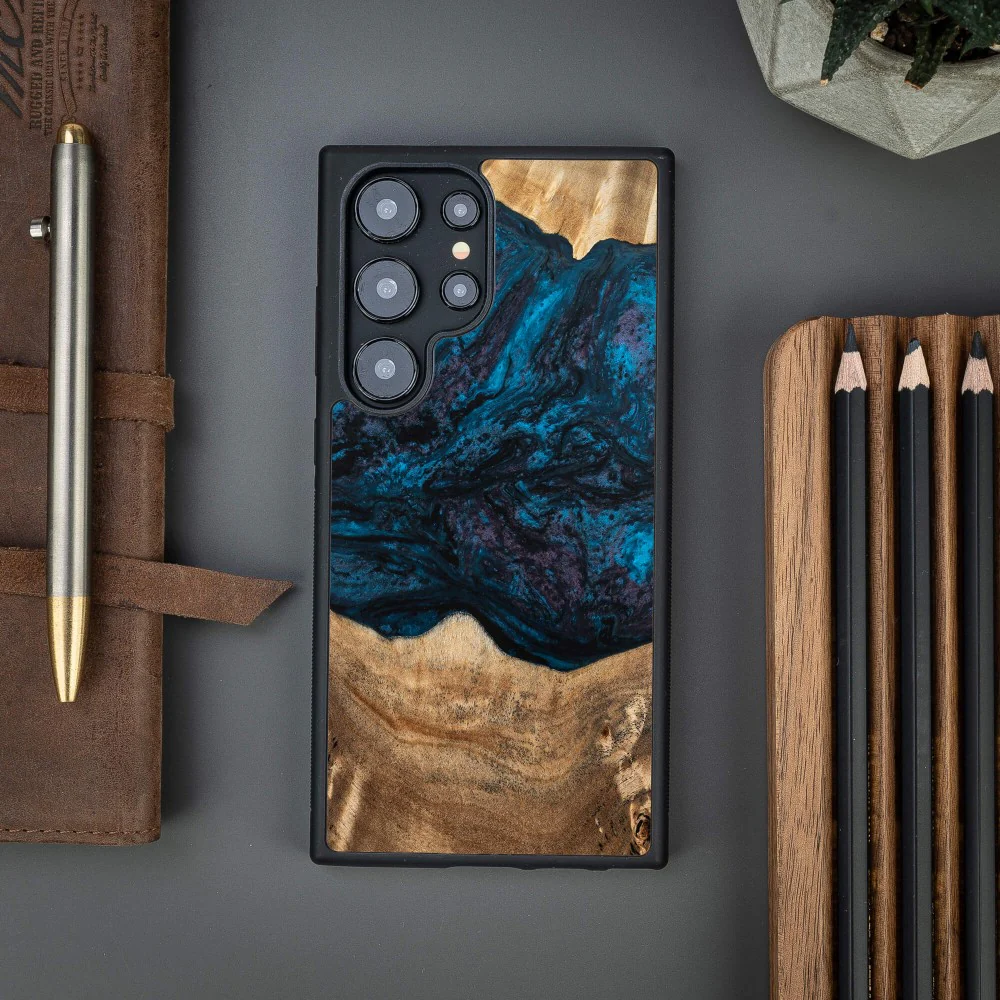 Holzhülle für Galaxy S24 Ultra, Bewood Unique Planets Neptun - Image 2