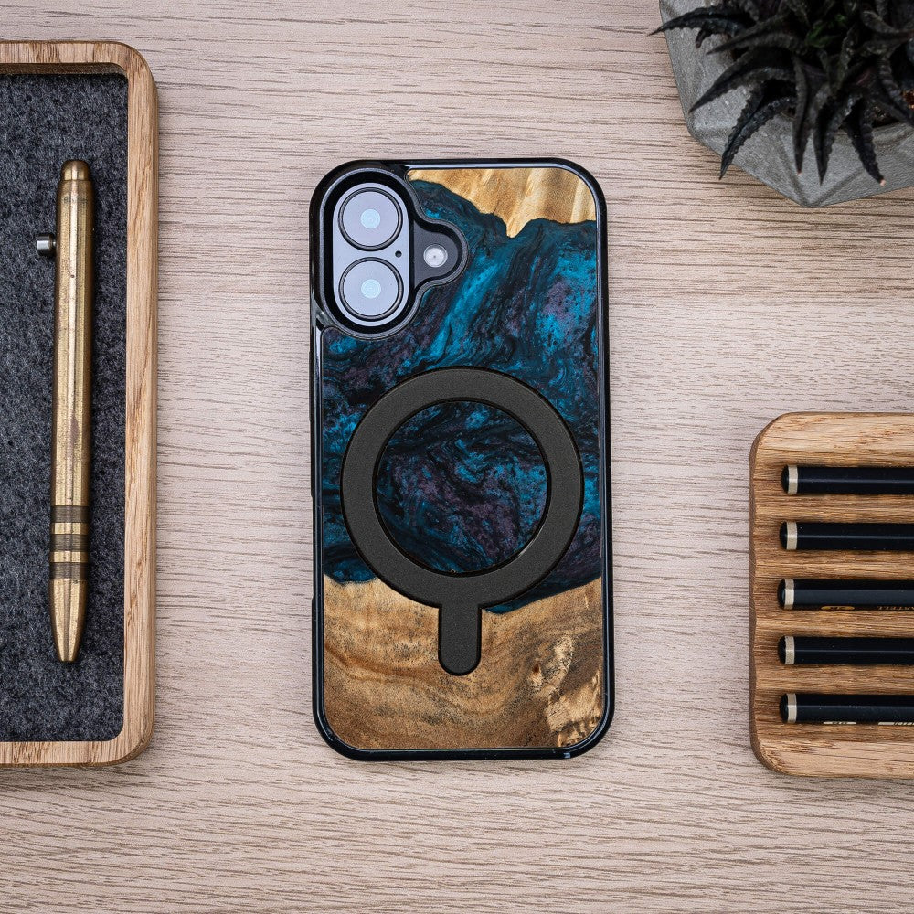 Holzhülle für iPhone 16, Bewood Unique Planets Neptun für MagSafe - Image 4