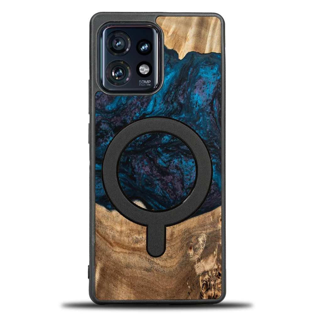 Holzhülle für Motorola Edge 40 Pro, Bewood Unique Planets Neptun für MagSafe